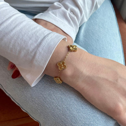 Pulseira Shiny Gold Clover Mini