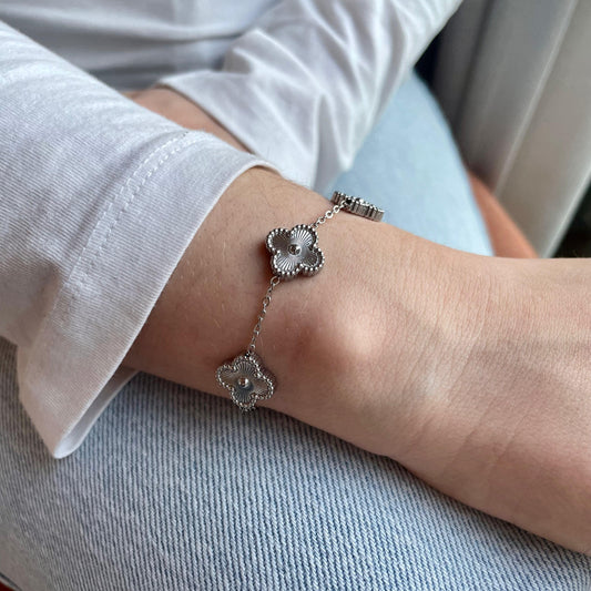 Pulseira Shiny Silver Clover Mini