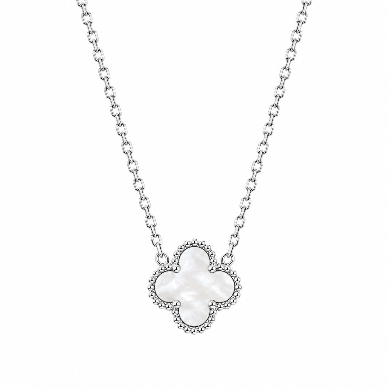 Colar Lucky Clover Silver | White