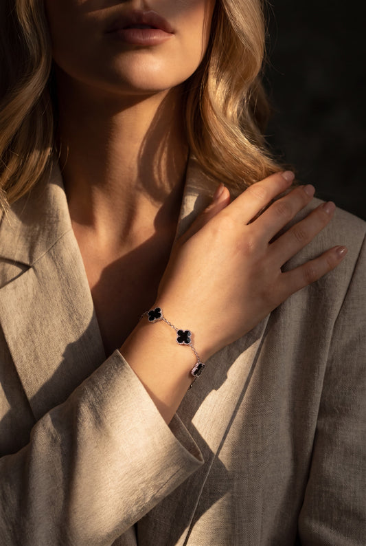 Pulseira Lucky Clover Silver | Onyx