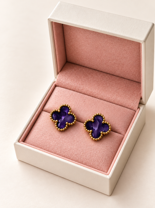 Brincos Lucky Clover | Purpur