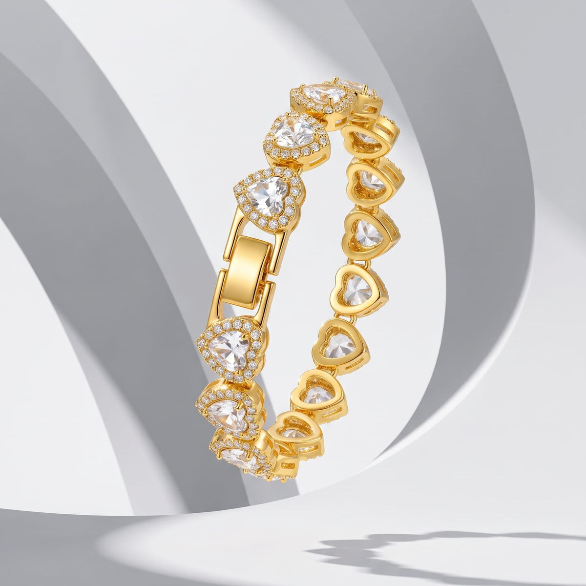 Pulseira Gold Riviera Hearts
