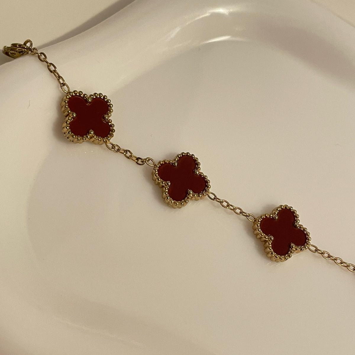 Pulseira Lucky Clover - Burgundy