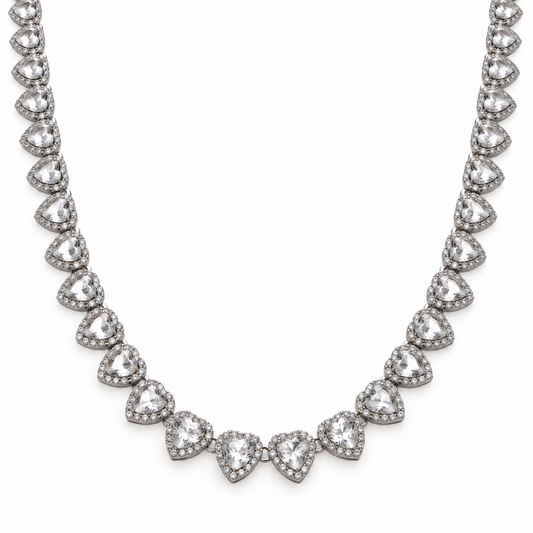 Choker Silver Riviera Hearts