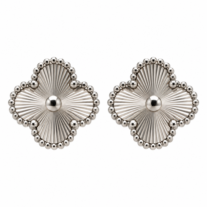 Brincos Shiny Silver Clover