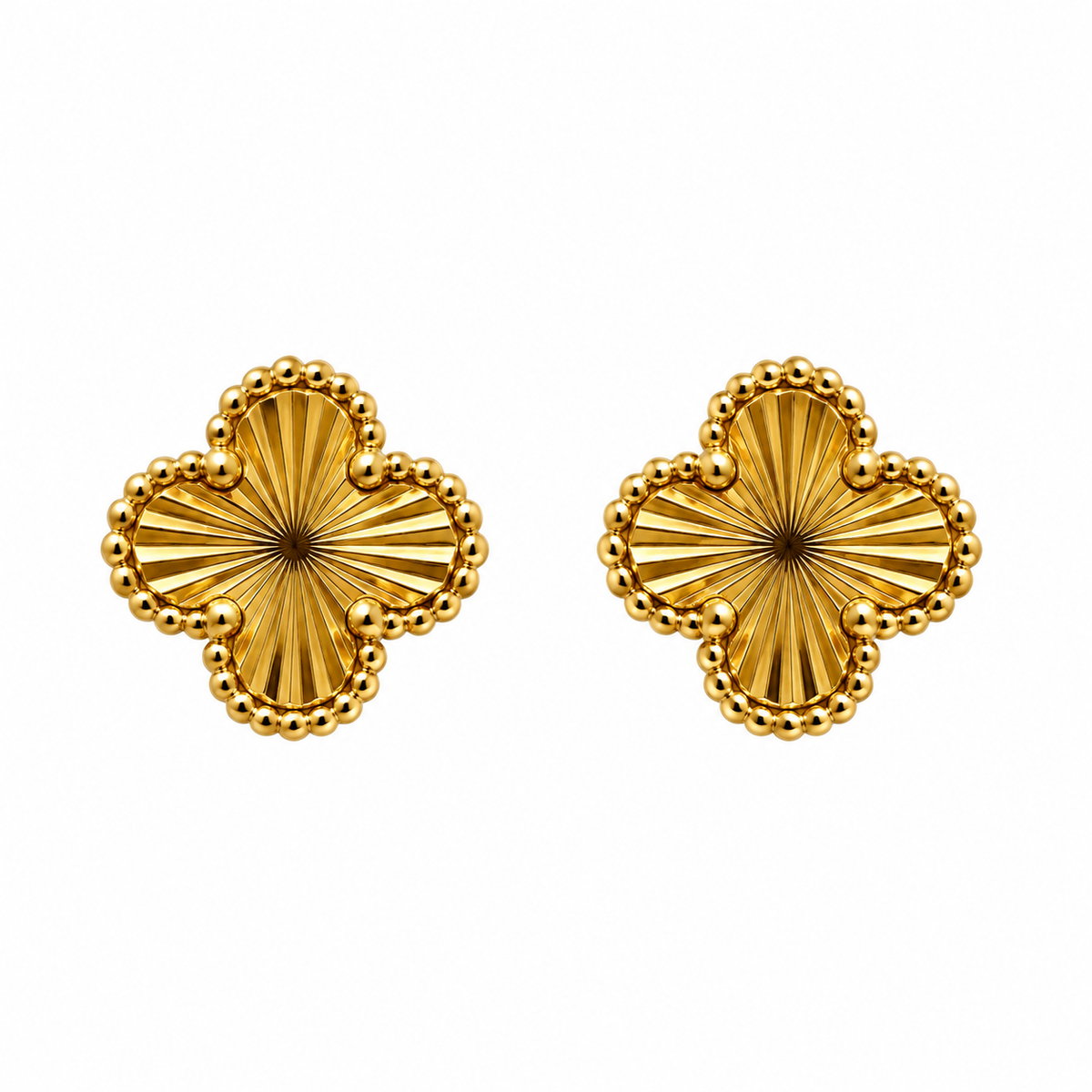 Brincos Shiny Gold Clover Mini