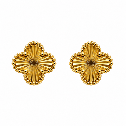 Brincos Shiny Gold Clover Mini