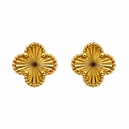 Brincos Shiny Gold Clover Mini