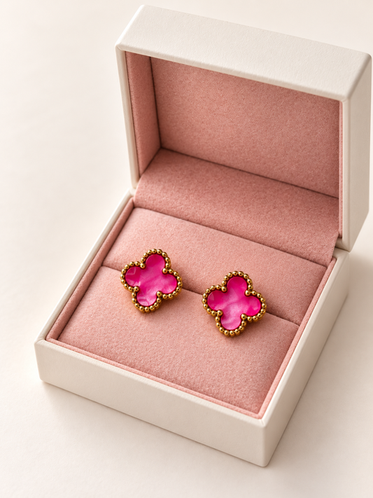 Brincos Lucky Clover | Fuchsia