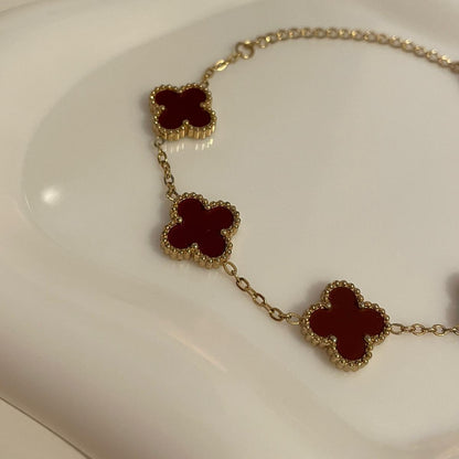 Pulseira Lucky Clover - Burgundy