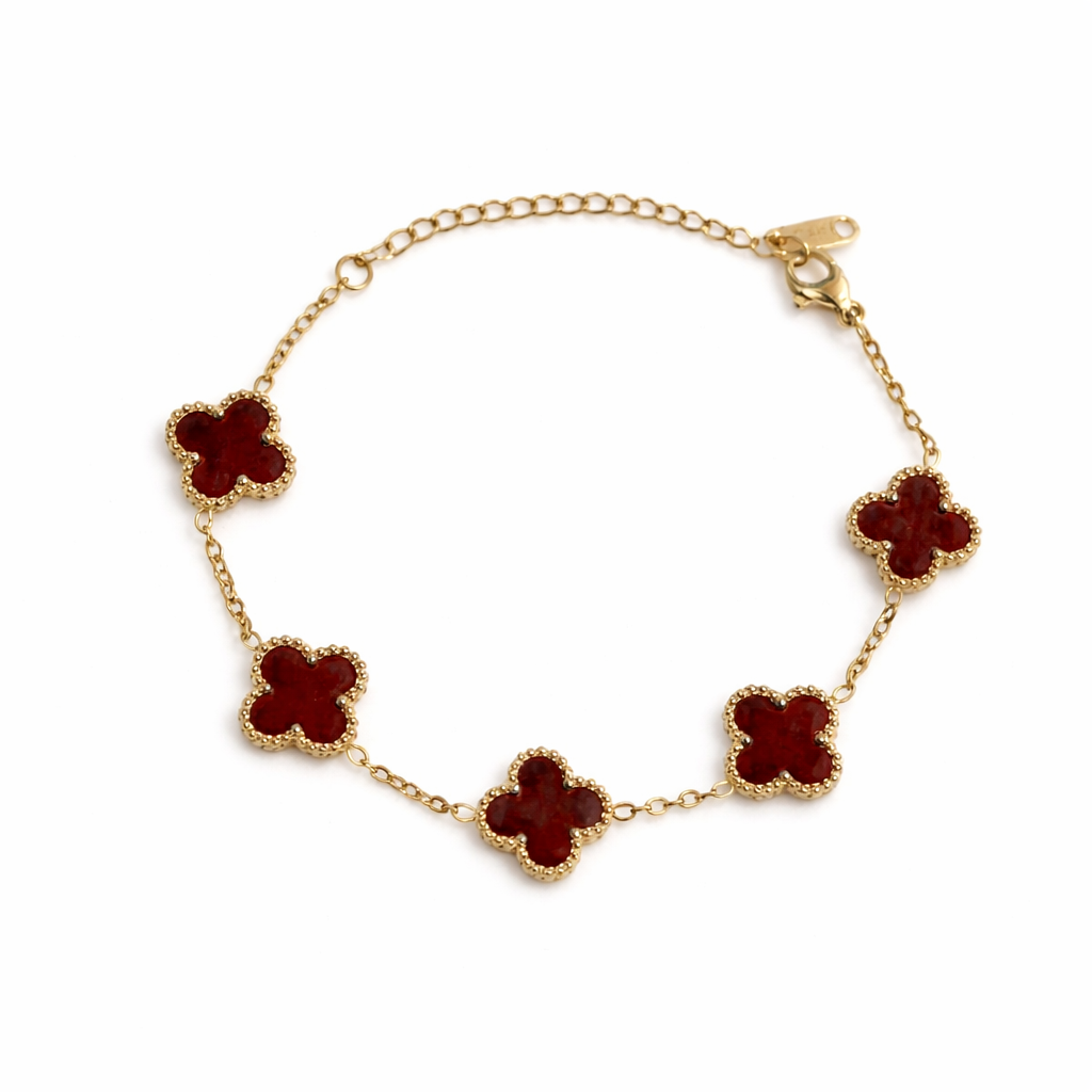 Pulseira Lucky Clover - Burgundy