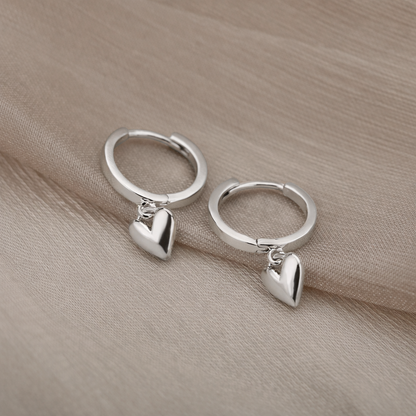 Brincos Doce Coração - Prateado