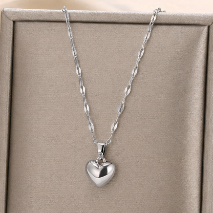Colar Coração - Prateado