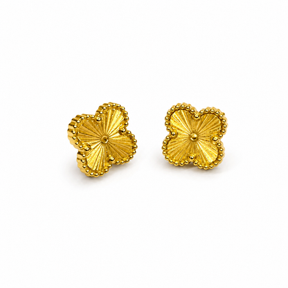 Brincos Shiny Gold Clover Mini