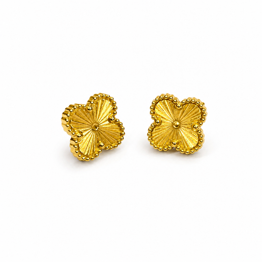 Brincos Shiny Gold Clover Mini