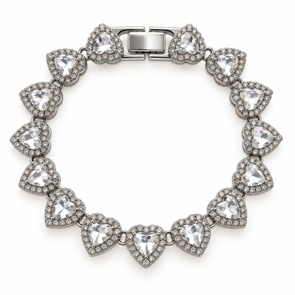 Pulseira Silver Riviera Hearts