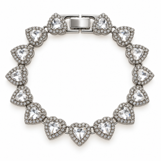 Pulseira Silver Riviera Hearts