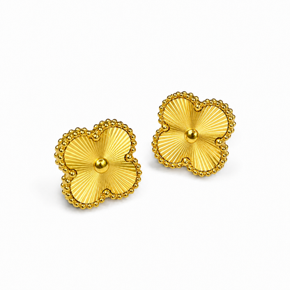 Brincos Shiny Gold Clover