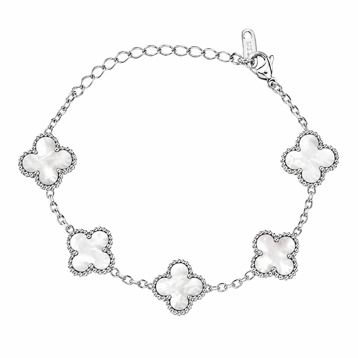 Pulseira Lucky Clover Silver | White