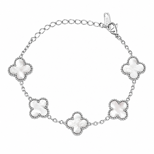 Pulseira Lucky Clover Silver | White