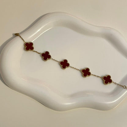 Pulseira Lucky Clover - Burgundy