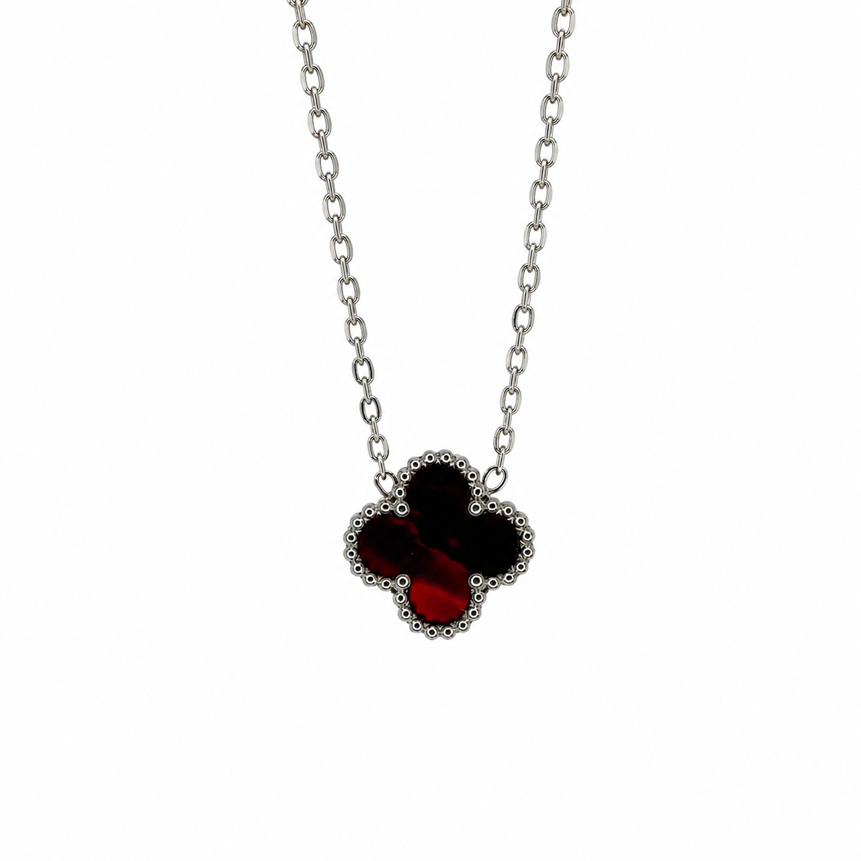 Colar Lucky Clover Silver | Ruby