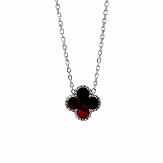 Colar Lucky Clover Silver | Ruby