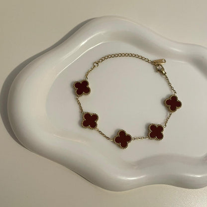 Pulseira Lucky Clover - Burgundy
