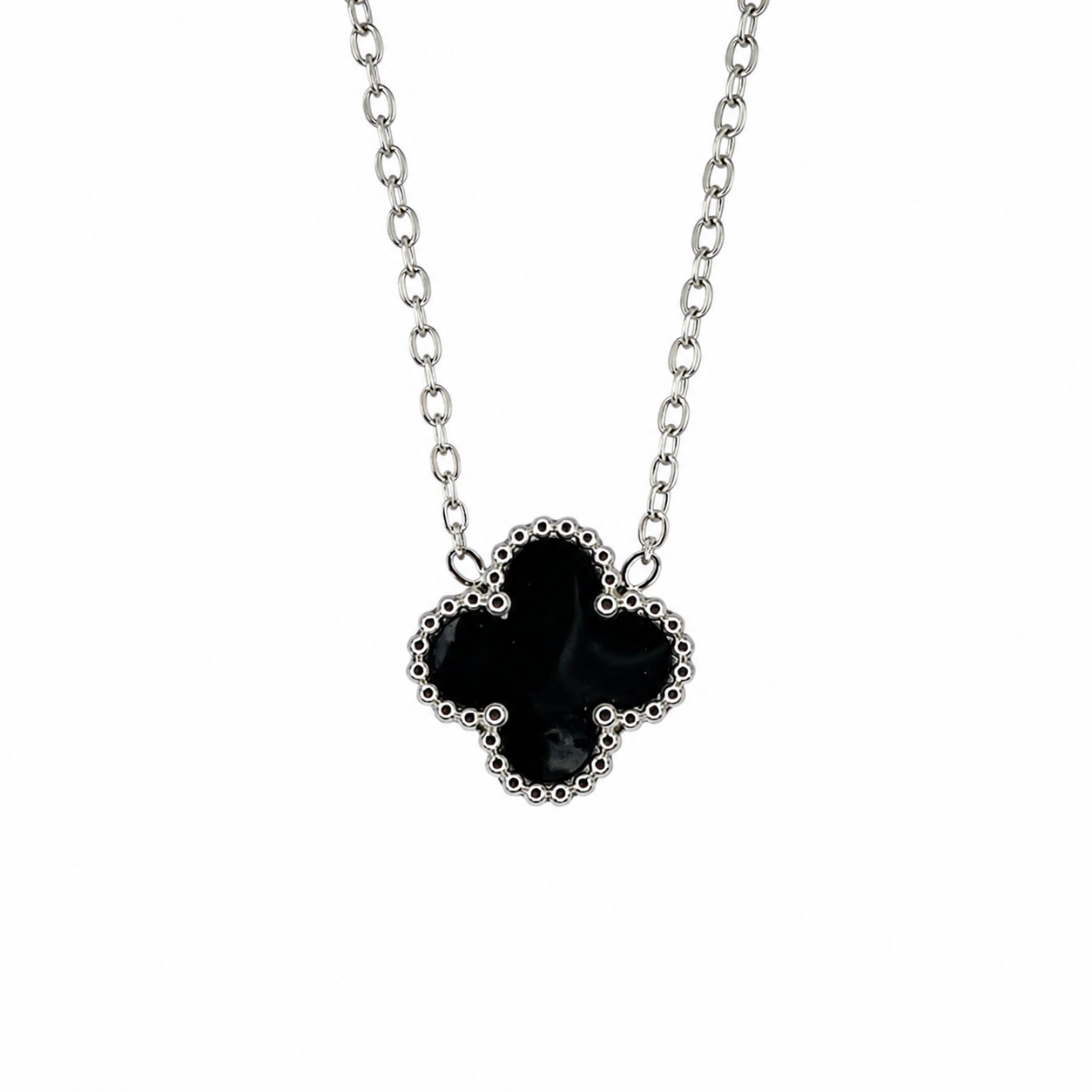 Colar Lucky Clover Silver | Onyx