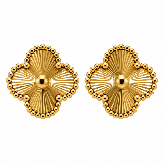 Brincos Shiny Gold Clover