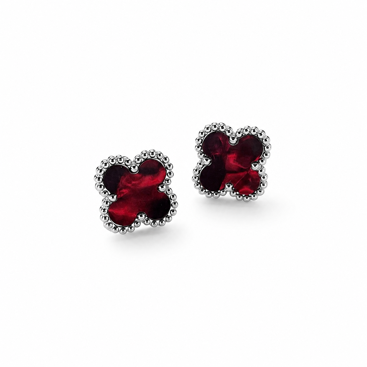 Brincos Lucky Clover Silver | Ruby