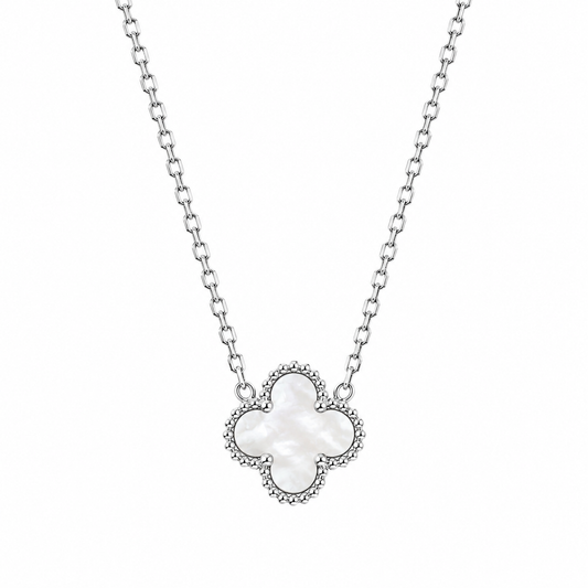 Colar Lucky Clover Silver | White