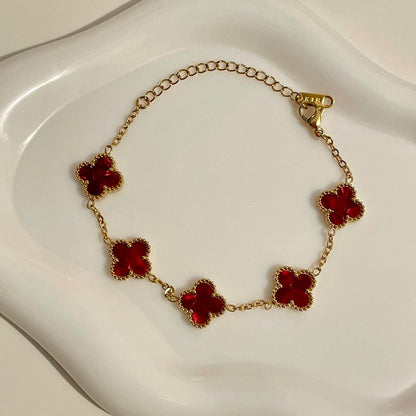 Pulseira Lucky Clover - Rubi