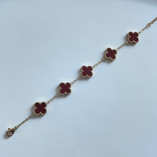 Pulseira Lucky Clover - Burgundy