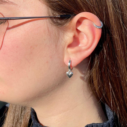 Brincos Doce Coração - Prateado