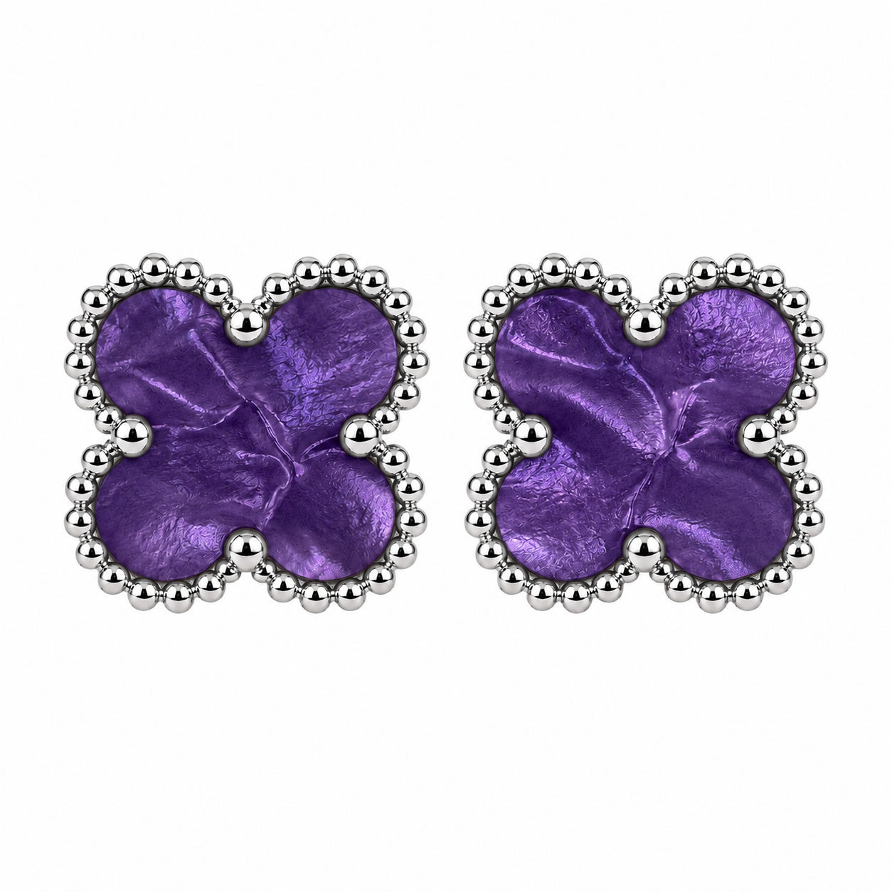 Brincos Lucky Clover Silver | Purpur