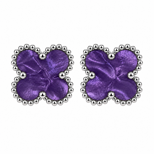 Brincos Lucky Clover Silver | Purpur