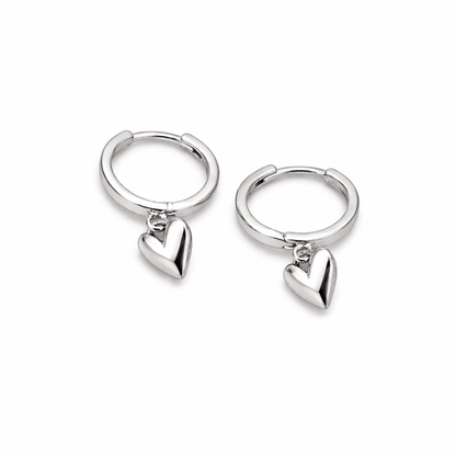 Brincos Silver Pending Heart Basic