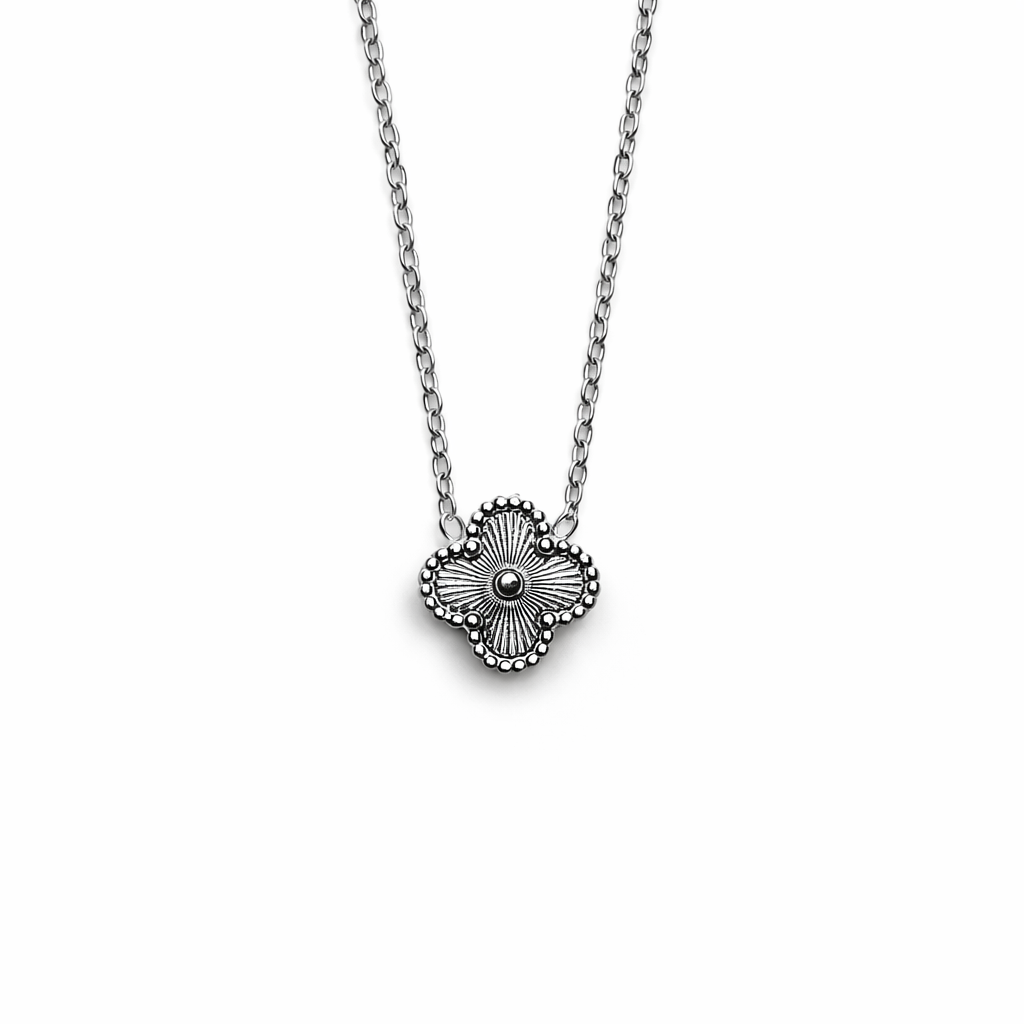 Colar Shiny Silver Clover Mini