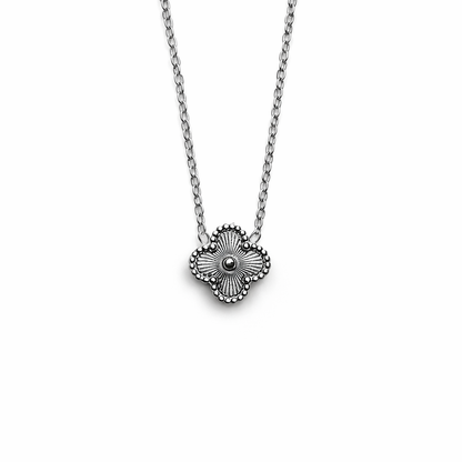 Colar Shiny Silver Clover Mini