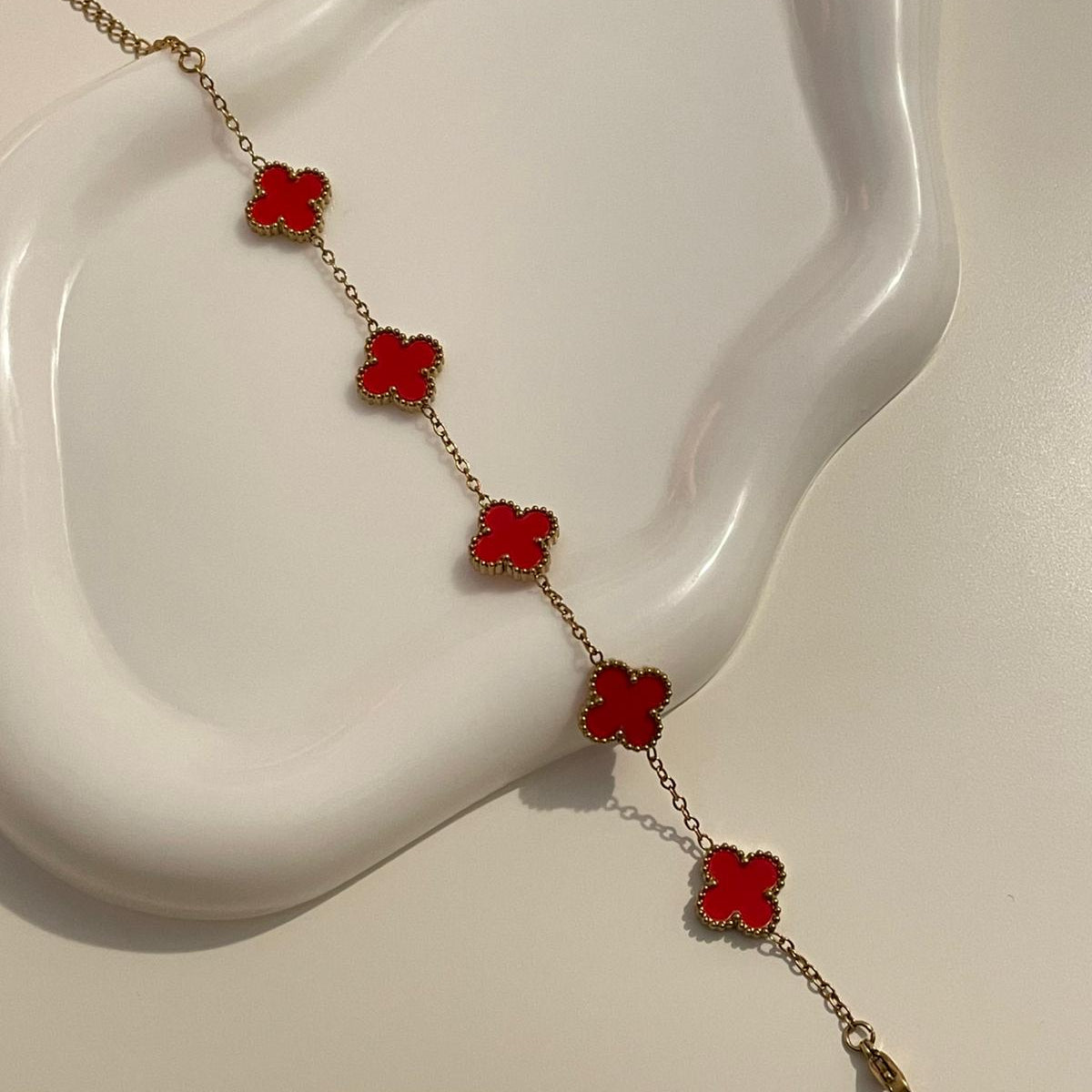 Pulseira Lucky Clover - Vermelho