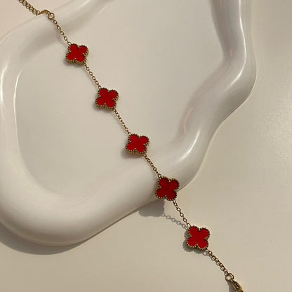 Pulseira Lucky Clover - Vermelho