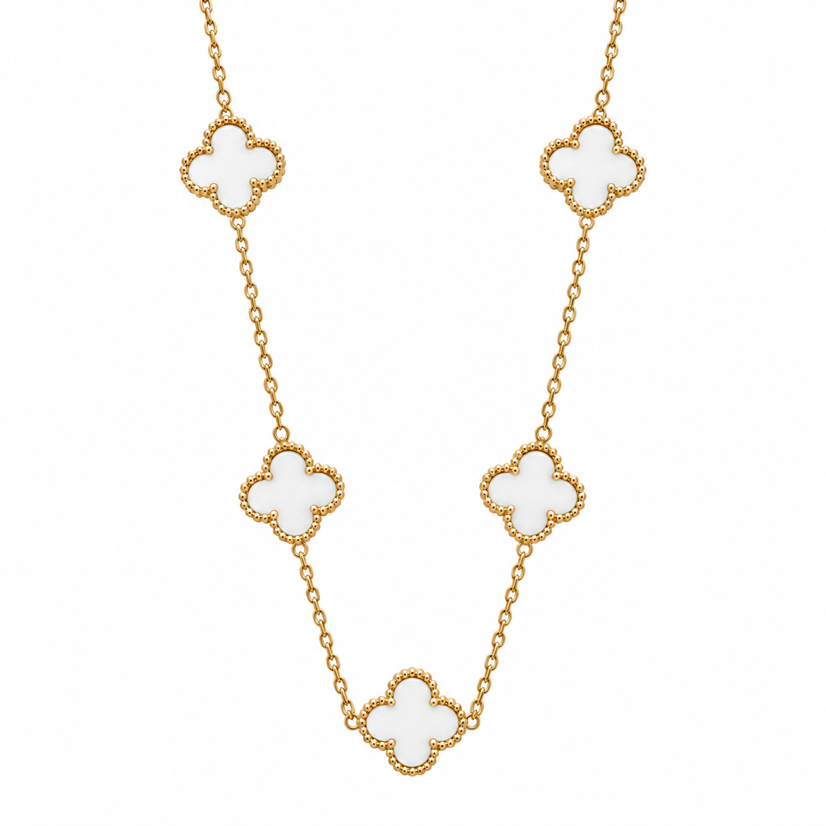 Colar Lucky Clover | 5 White Clovers
