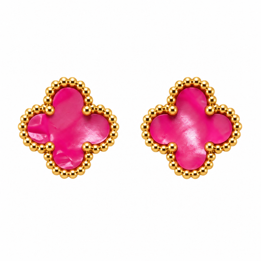 Brincos Lucky Clover | Fuchsia